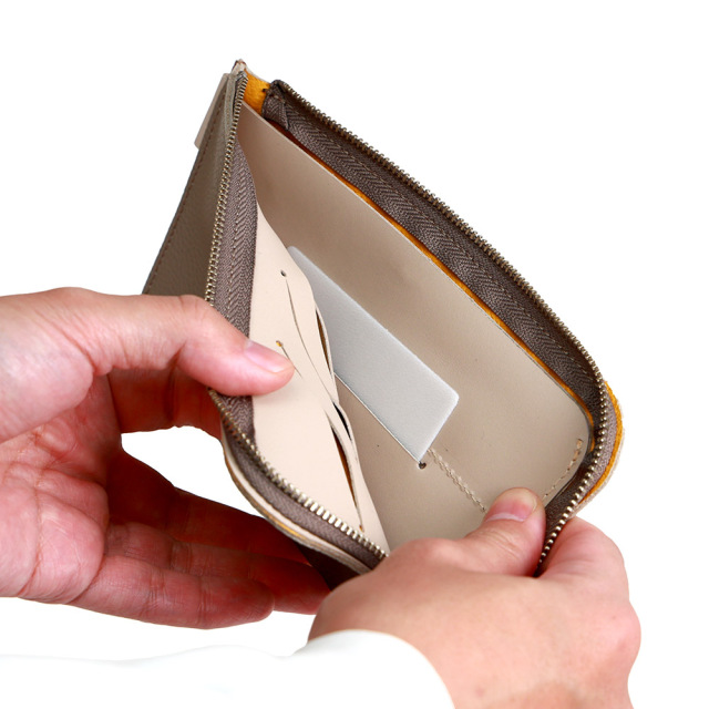 バイカラー 財布 長財布 L字ファスナー 極薄 メンズ レディース シンプル おしゃれ