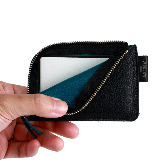 バイカラー ミニ財布 L字ファスナー 極薄 小さい財布 レディース シンプル おしゃれ