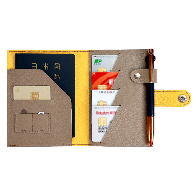 バイカラー パスポートケース カード入れ ペンホルダー レディース かわいい おしゃれ