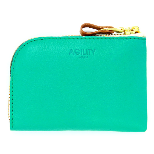 コンパクト コインケース 小銭入れ ミニ財布 L字ファスナー ダブルファスナー 小さめ レディース グリーン