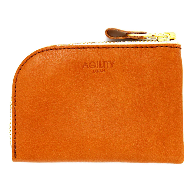 コンパクト コインケース 小銭入れ ミニ財布 L字ファスナー ダブルファスナー 小さめ レディース ブラウン