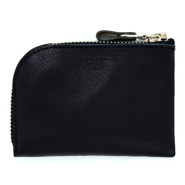 コンパクト コインケース 小銭入れ ミニ財布 L字ファスナー ダブルファスナー 小さめ レディース ブラック