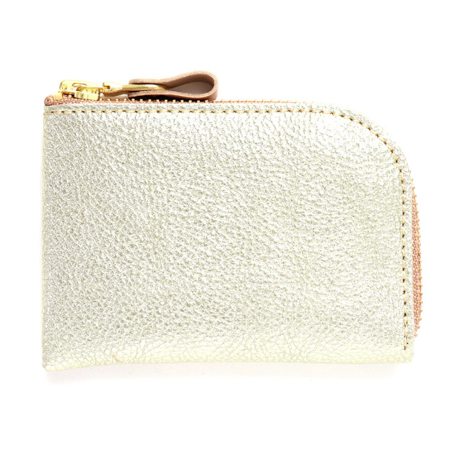 コンパクト コインケース 小銭入れ ミニ財布 L字ファスナー 金 銀 ゴールド シルバー