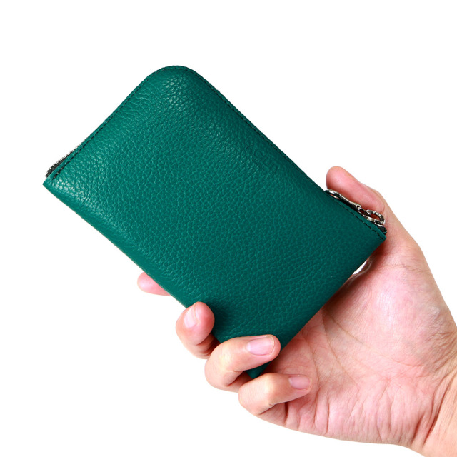 スマホ 財布 L字ファスナー 牛革 スマホが入る ミニ財布 コンパクトウォレット小さい