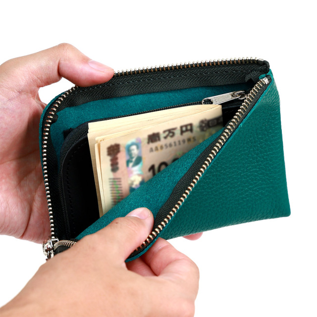 スマホ 財布 L字ファスナー 牛革 スマホが入る ミニ財布 コンパクトウォレット小さい