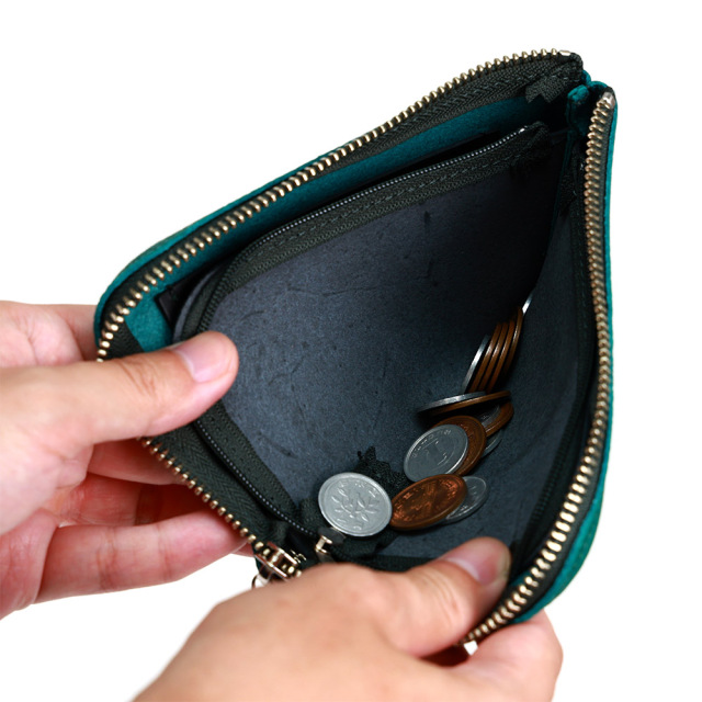 スマホ 財布 L字ファスナー 牛革 スマホが入る ミニ財布 コンパクトウォレット小さい