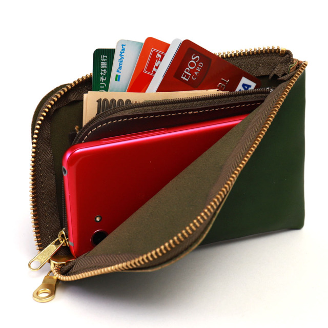 スマホ 財布 L字ファスナー 牛革 スマホが入る ミニ財布 コンパクト 小さい