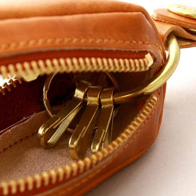 楕円形のレザーキーケース スマートキー対応 キーケース 牛革 日本製