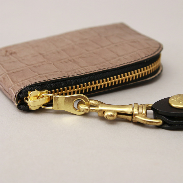 アルジャン』(全5色)クロコエンボス/本革コインケース L字ファスナー