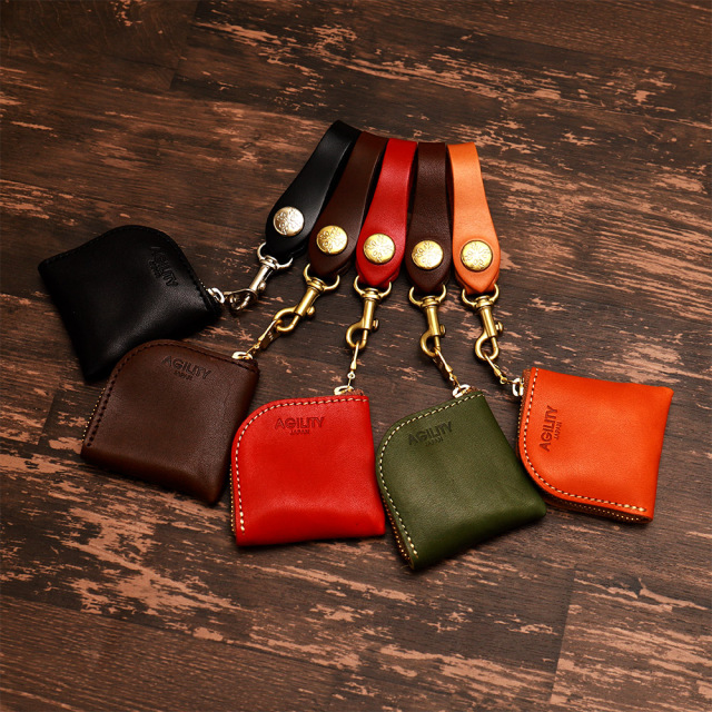 コインケース 小銭入れ L字ファスナー 小さい コンパクト ミニ ベルトループ 本革