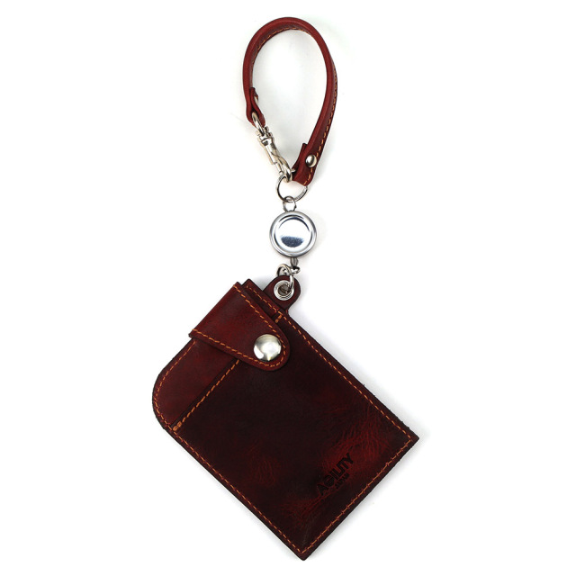 リール付き パスケース レザー 定期入れ ICカードケース Suica Pasmo