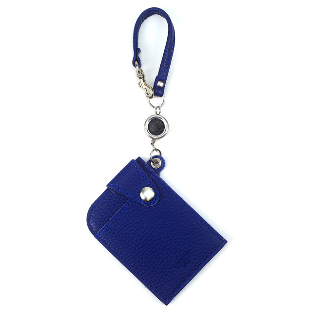 リール付き パスケース レザー 定期入れ ICカードケース Suica Pasmo