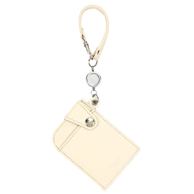 リール付き パスケース レザー 定期入れ ICカードケース Suica Pasmo