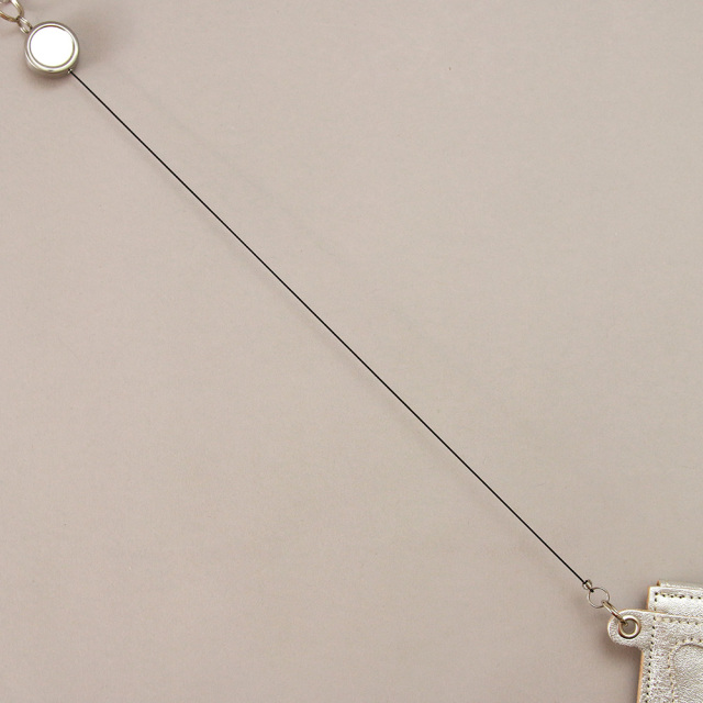 パスケース リール付き ゴールド シルバー 箔 メンズ レディース 本革 定期入れ