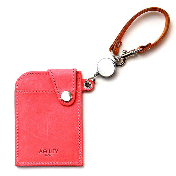 シーク』(全5色)MAINE/リール付き パスケース レザー 定期入れ IC