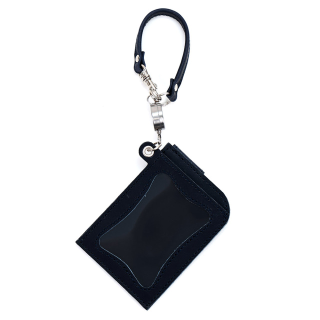 リール付きパスケース 定期入れ ICカードケース 2枚 本革 レザー メンズ レディース 日本製