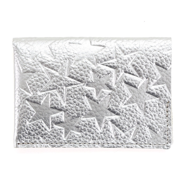 星柄 スター かわいい おしゃれ カードケース 名刺入れ 薄い スリム 30枚収納 レザー レディース 日本製