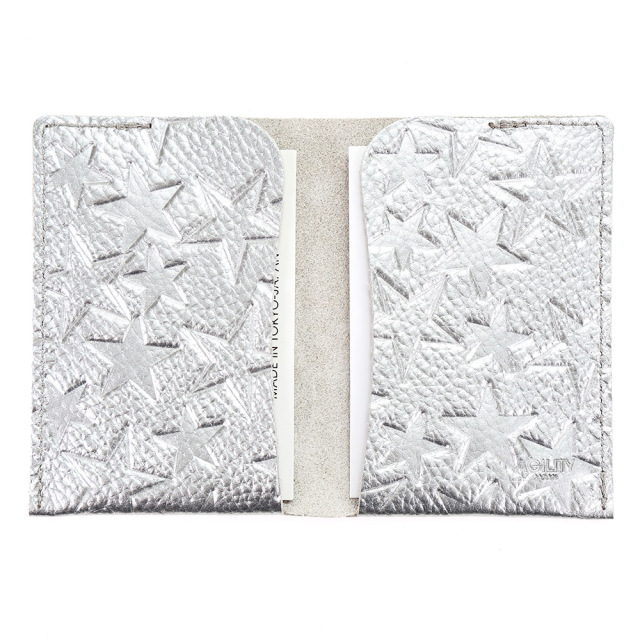 星柄 スター かわいい おしゃれ カードケース 名刺入れ 薄い スリム 30枚収納 レザー レディース 日本製