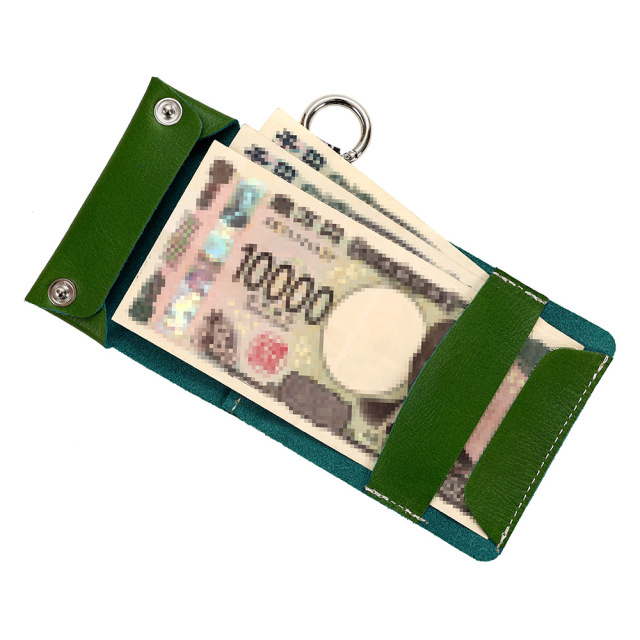 キーホルダー  財布 キャッシュレス カラビナ 鍵 お札 小銭 本革 レザー メンズ レディース