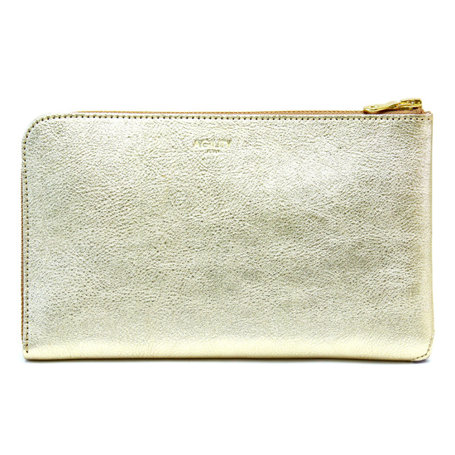 長財布 L字ファスナー トラベルウォレット 金 銀 ゴールド シルバー