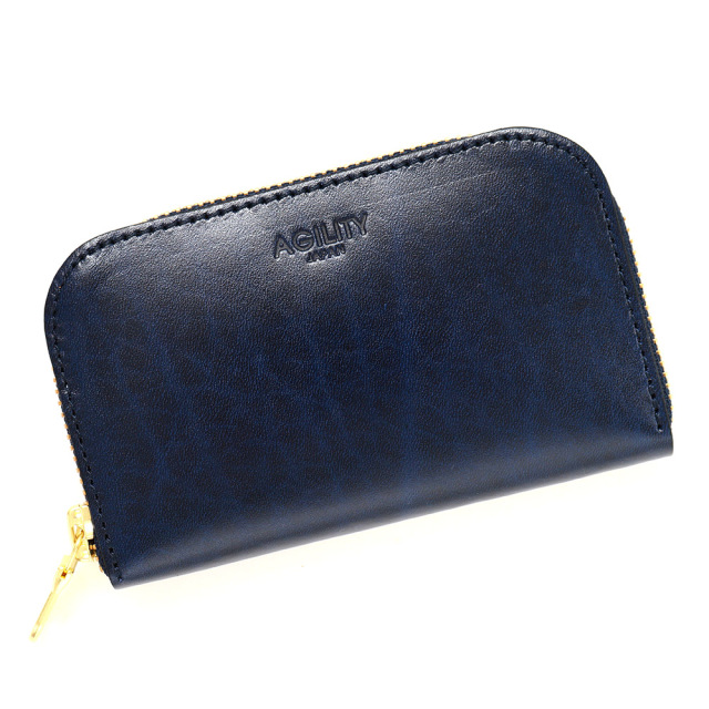 コインキャッチャー 牛革 コインケース 財布 小銭入れ ミニ財布 ラウンドファスナー ブラウン