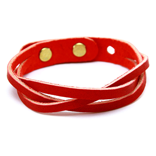 レザーブレスレット 本革 レザー ペア 編み込み ブレスレット メンズ レディース レッド