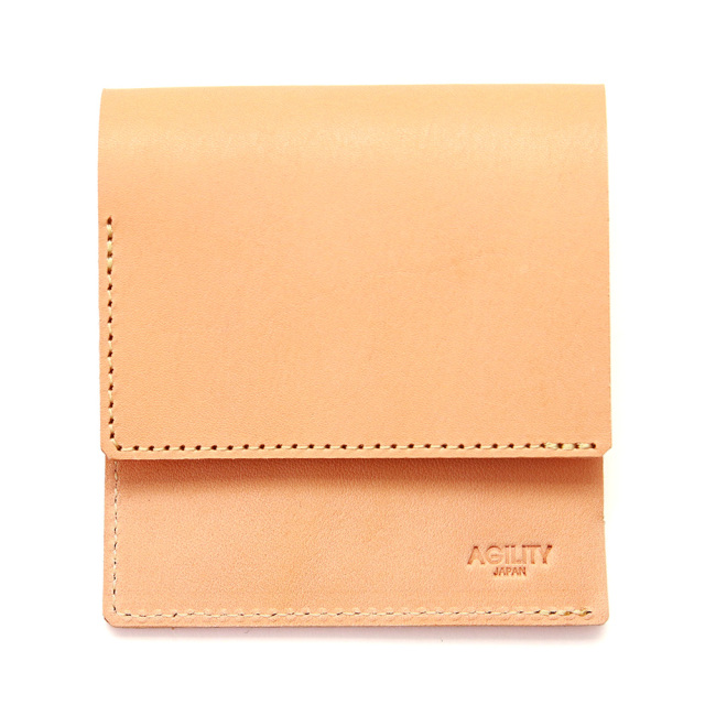 折財布 ミニ財布 小さい財布 コンパクト 極小財布 革 本革 キーポケット ベージュ