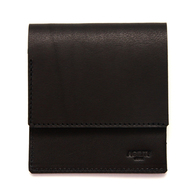 折財布 ミニ財布 小さい財布 コンパクト 極小財布 革 本革 キーポケット ブラック