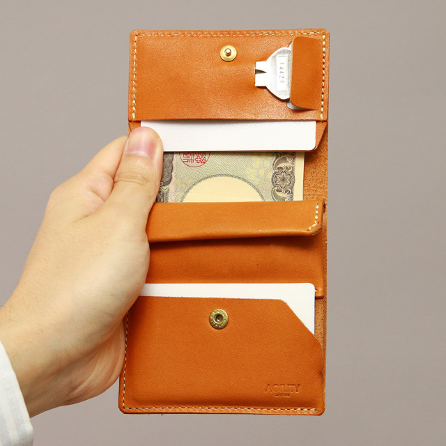 折財布 ミニ財布 小さい財布 コンパクト 極小財布 革 本革 キーポケット