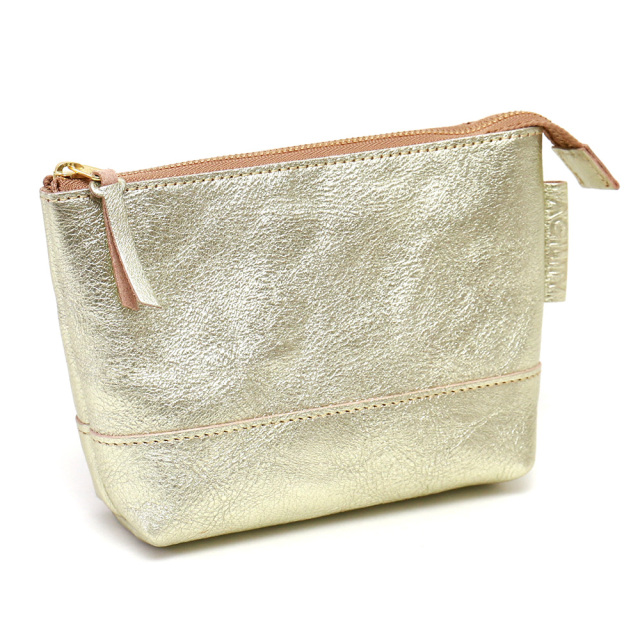 トラペーズ 全2色 ルーチェ 本革製のミニポーチ 間仕切りなしでいろいろ使える レザー コスメポーチ ミニポーチ コスメポーチ アクセサリ 小物 牛革 金 銀 ゴールド シルバー Agility Affa アジリティアッファ 15