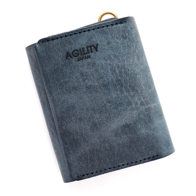 一体型 キーケース カードキー カードが入る カードも入る 三つ折り 本革 レザー グレー