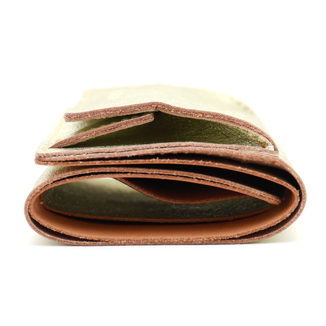 ミニ財布 三つ折財布 極小財布 レザー 革 本革 ミニ 小さい 金 銀 ゴールド シルバー