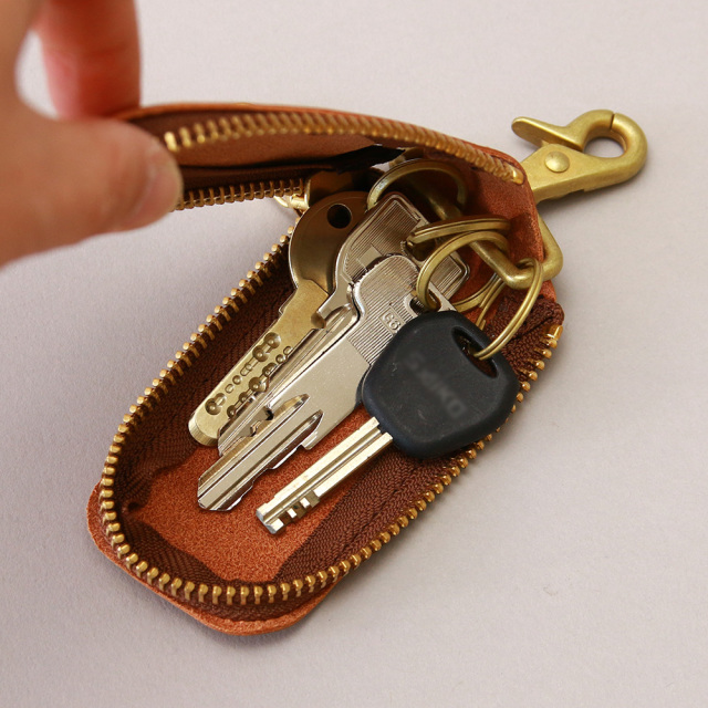 キーケース キーリング スマートキー レザー シンプル 本革 ナスカン 小さめ