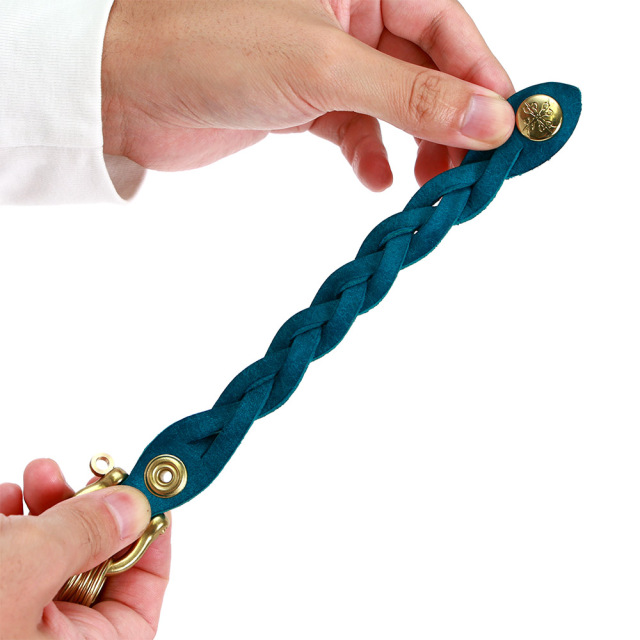 キーホルダー キーリング ベルトループ ぶら下げ 編み込み おしゃれ リング レザー 