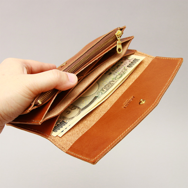 長財布 ロングウォレット シンプル フラット 薄型 革 レザー フラップ イタリアンレザー