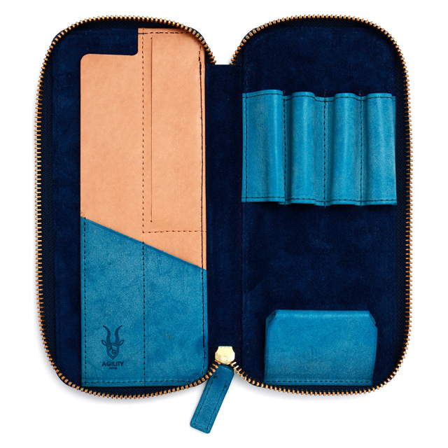 ペンケース 筆箱 ペンポーチ レザー 革 筆入れ ランドファスナー ペン入れ レザー 日本製