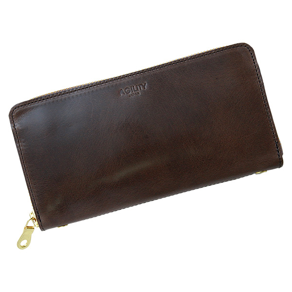 財布 長財布 革財布 ラウンドファスナー メンズ レディース 本革 レザー グレー