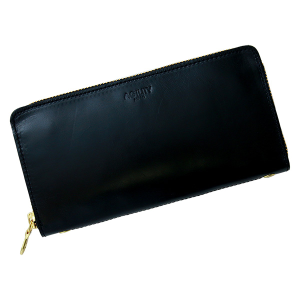 財布 長財布 革財布 ラウンドファスナー メンズ レディース 本革 レザー ブラック