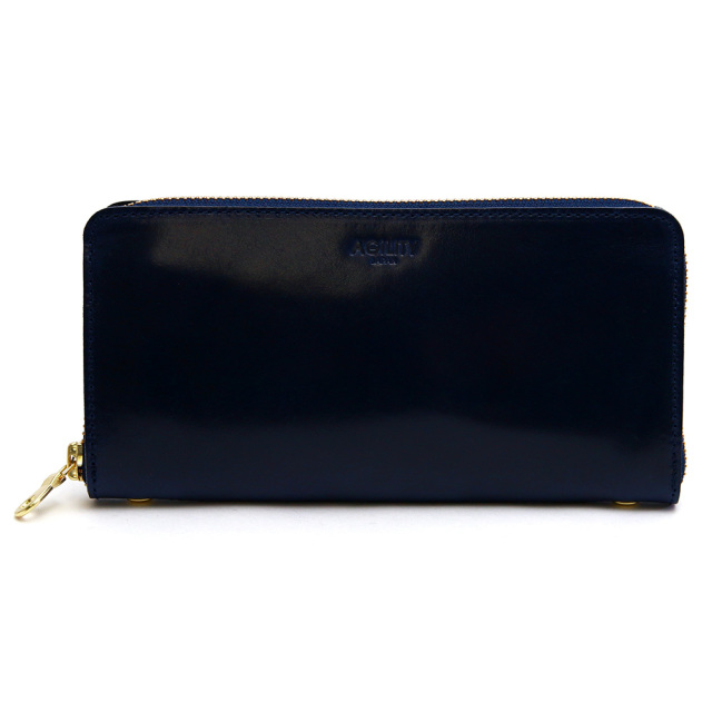 IBIZA イビザ　ショルダーウォレット　レザー　革　お財布　ブルー系　長財布 グロット』(全6色)イビザ/通帳やパスポートが入る 定番ラウンド