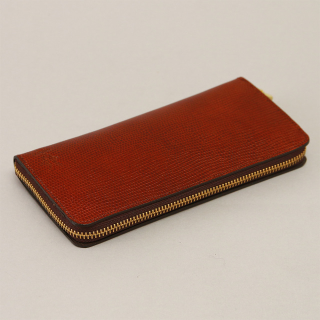 アジリティーアッファ（AGILITY Affa）/グロット/リザードエンボス(キャメル)【長財布 ラウンドファスナー】 グロット』(全5色)リザードエンボス/通帳やパスポートが入る 定番