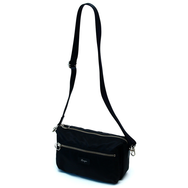 ショルダーバッグ ミニ 旅行 ナイロン 軽量 小さめ レディース ブラック