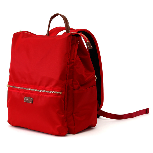 リュック サック レディース ナイロン 軽量 かるい A4 スクエア レッド