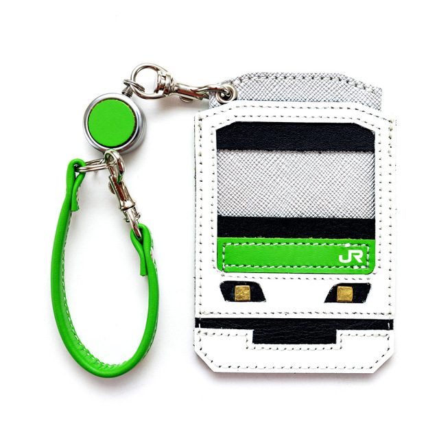 鉄道 電車 JR公認 パスケース 本革 京浜東北線 湘南新宿ライン 山手線 総武線