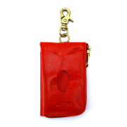 キーケース パスケース 一体型 リール付き 本革 ICカード L字ファスナー