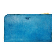 L字ファスナー 財布 トラベルウォレット 旅行財布 メンズ レディース 大容量 ターコイズブルー