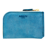 財布 極小財布 コインケース 小銭入れ ミニ財布 コンパクト L字ファスナー ターコイズブルー