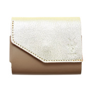 ミニ財布 レディース 三つ折り財布 本革 レザー 金 銀 ゴールド シルバー  かわいい