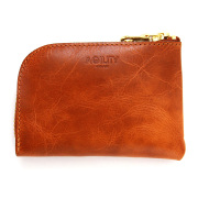 ミニ財布 小銭入れ ワンアクション コンパクト ミニマリスト 革 本革 小さい ブラウン