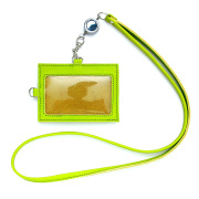 リール付き IDカードケース のびる 本革 レザー レディース IDホルダー