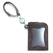 リール付き パスケース レザー 定期入れ ICカードケース 2枚